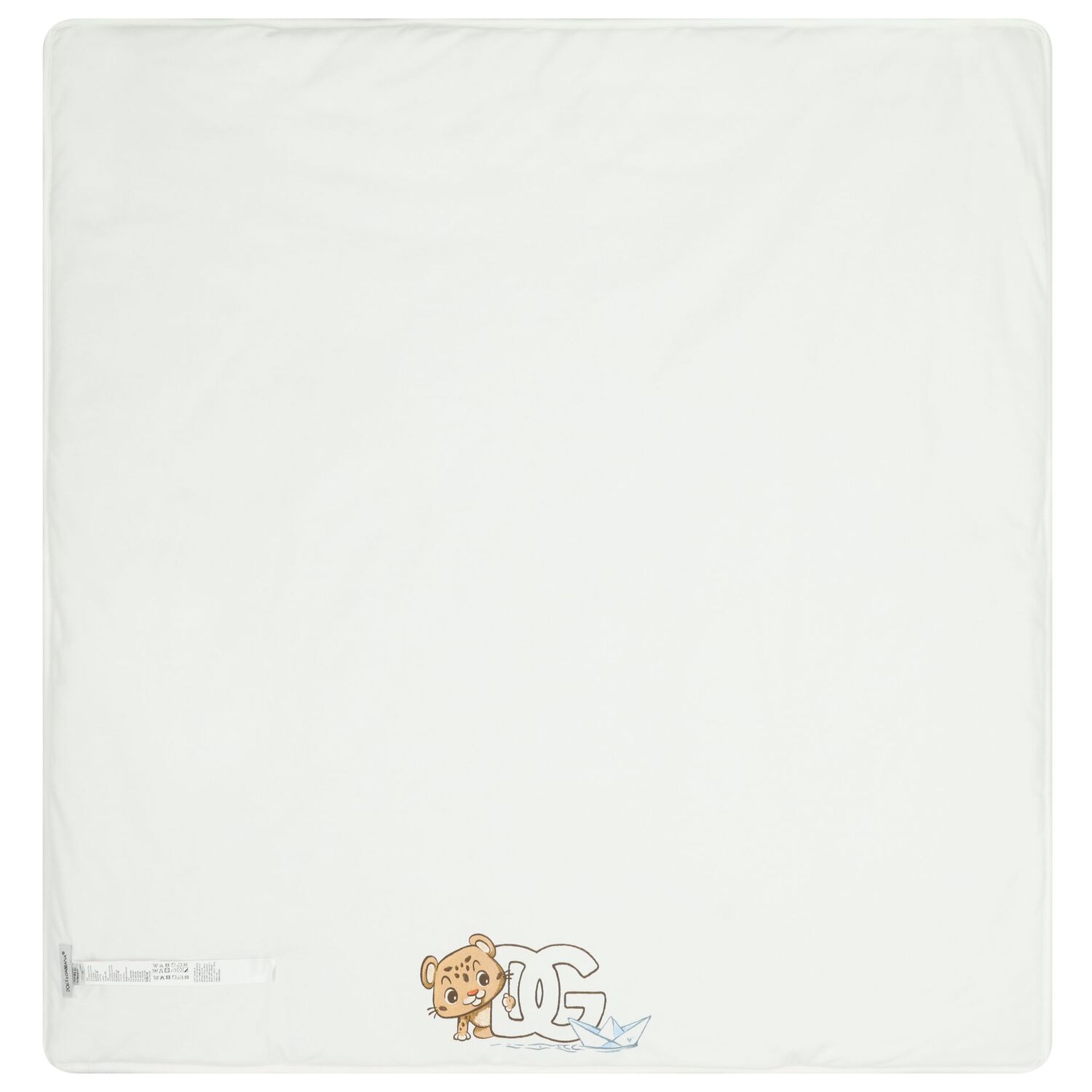 Blue & Ivory Leopard Logo Baby Blanket, 1, hi-res