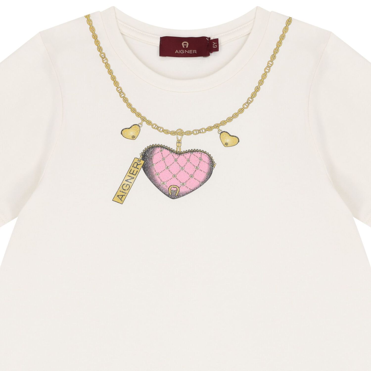 Girls Ivory Heartbag Print Dress, 1, hi-res