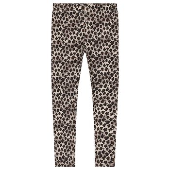 Girls Beige Leopard Leggings