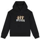 Black Teddy Bear Logo Hooded Top, 2, hi-res