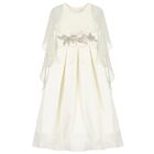 Girls Ivory Crystal Waist & Chiffon Cape Dress, 1, hi-res