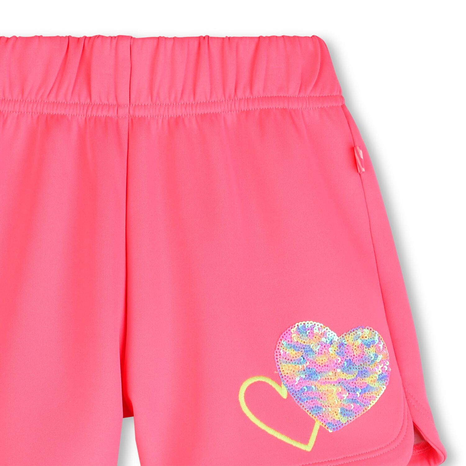 Girls Pink Heart Shorts, 1, hi-res