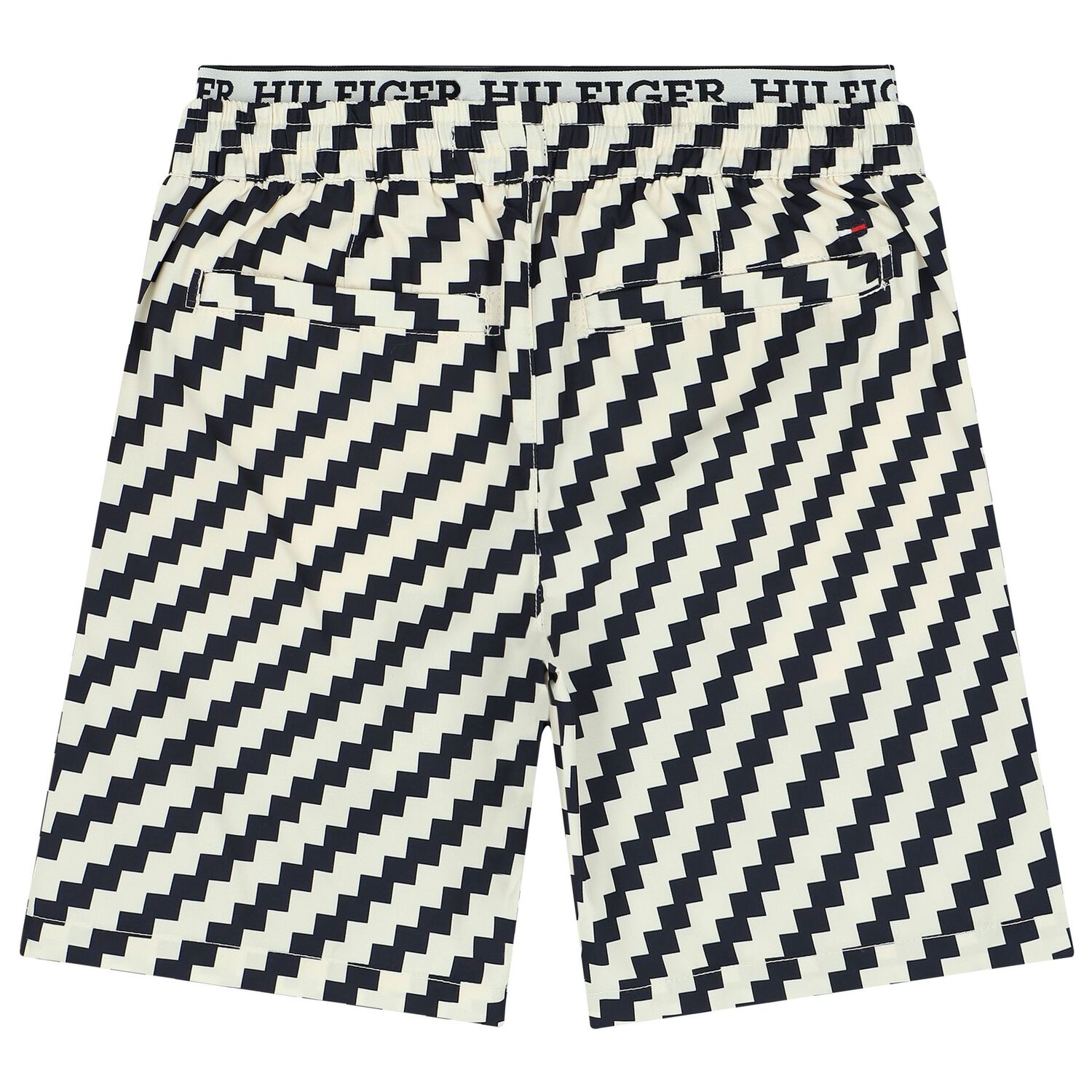 Boys Navy Blue & Ivory Logo Shorts, 1, hi-res image number null