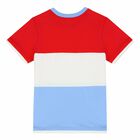 Boys Red & Blue Colourblock T-Shirt, 1, hi-res