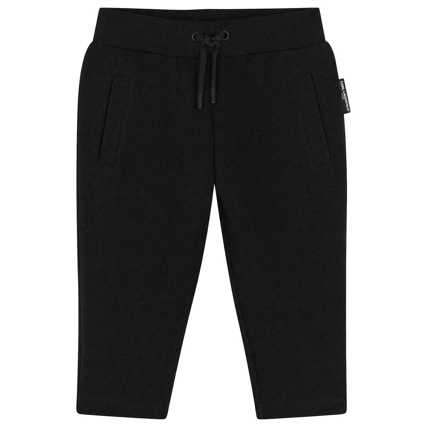Younger Boys White & Black Logo Trousers Set, 1, hi-res
