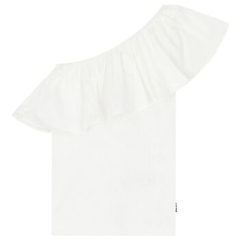 Girls White One Shoulder Top