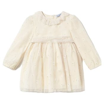 Younger Girls Ivory Tulle Dress