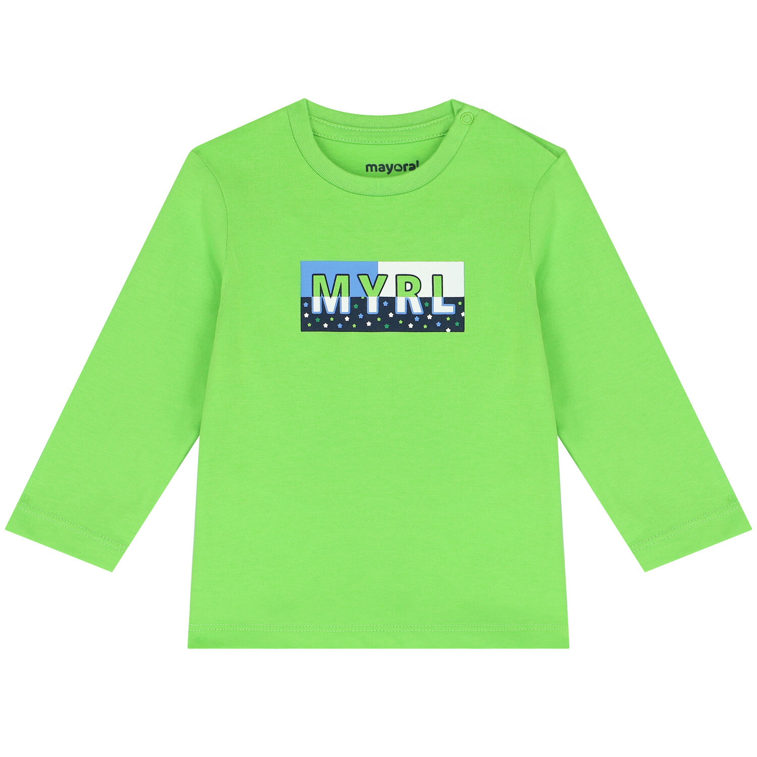 Younger Boys Green Logo Long Sleeve Top, 3, hi-res image number null
