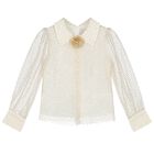 Girls Ivory & Gold Embellished Skirt Set, 1, hi-res