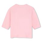 Younger Girls Pink Boke Flower Long Sleeve Top , 1, hi-res