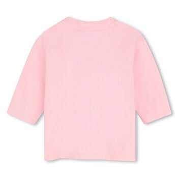 Younger Girls Pink Boke Flower Long Sleeve Top 