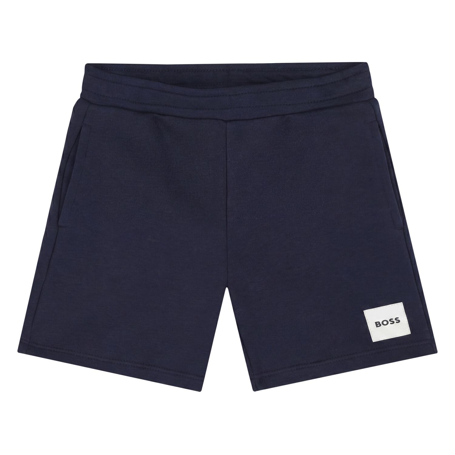 Younger Boys Navy Blue Logo Shorts, 1, hi-res