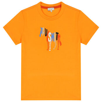 Boys Orange Logo T-Shirt