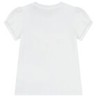 Girls White & Blue Floral Skirt Set, 1, hi-res