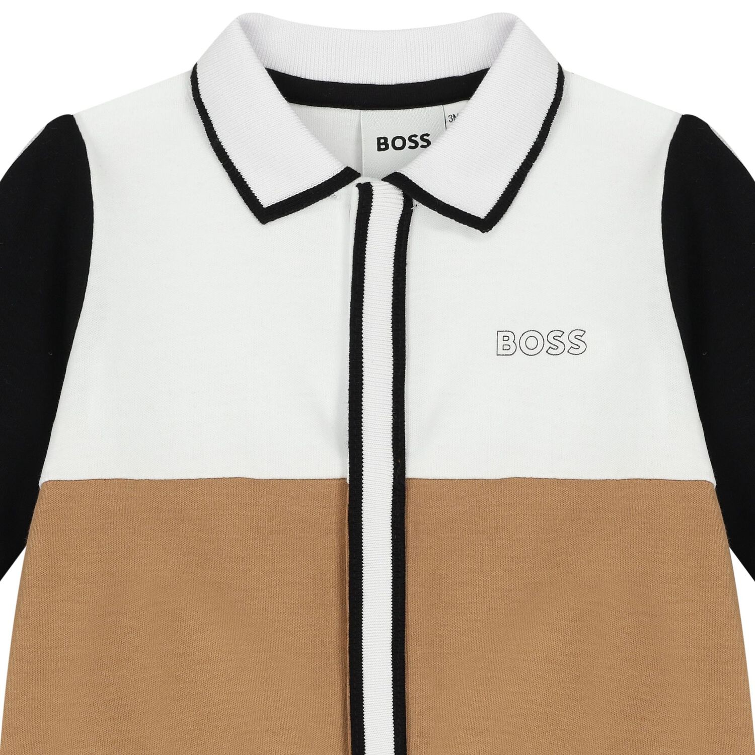 أفرول أولاد بالشعار باللون الأبيض والبيج, 1, hi-res