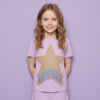 Girls Lilac Star T-Shirt