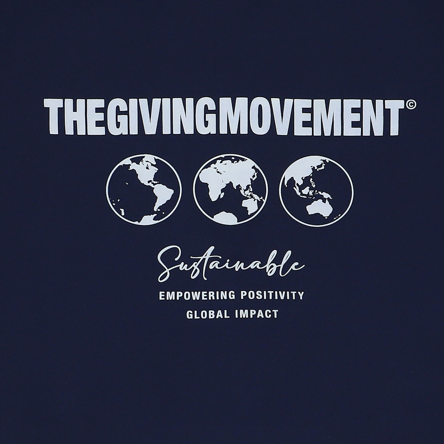 تيشيرت قصة واسعة بالشعار باللون الكحلى للأولاد والبنات, 1, hi-res