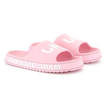 Girls Pink & White Logo Sliders