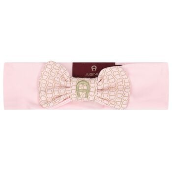 Baby Girls Pink Bow Logo Headband