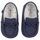 Baby Boys Navy Blue Leather Pre Walker Moccasins, 3, hi-res