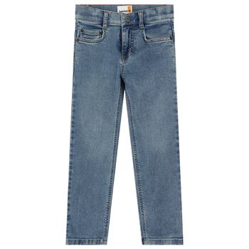 Boys Blue Denim Logo Jeans