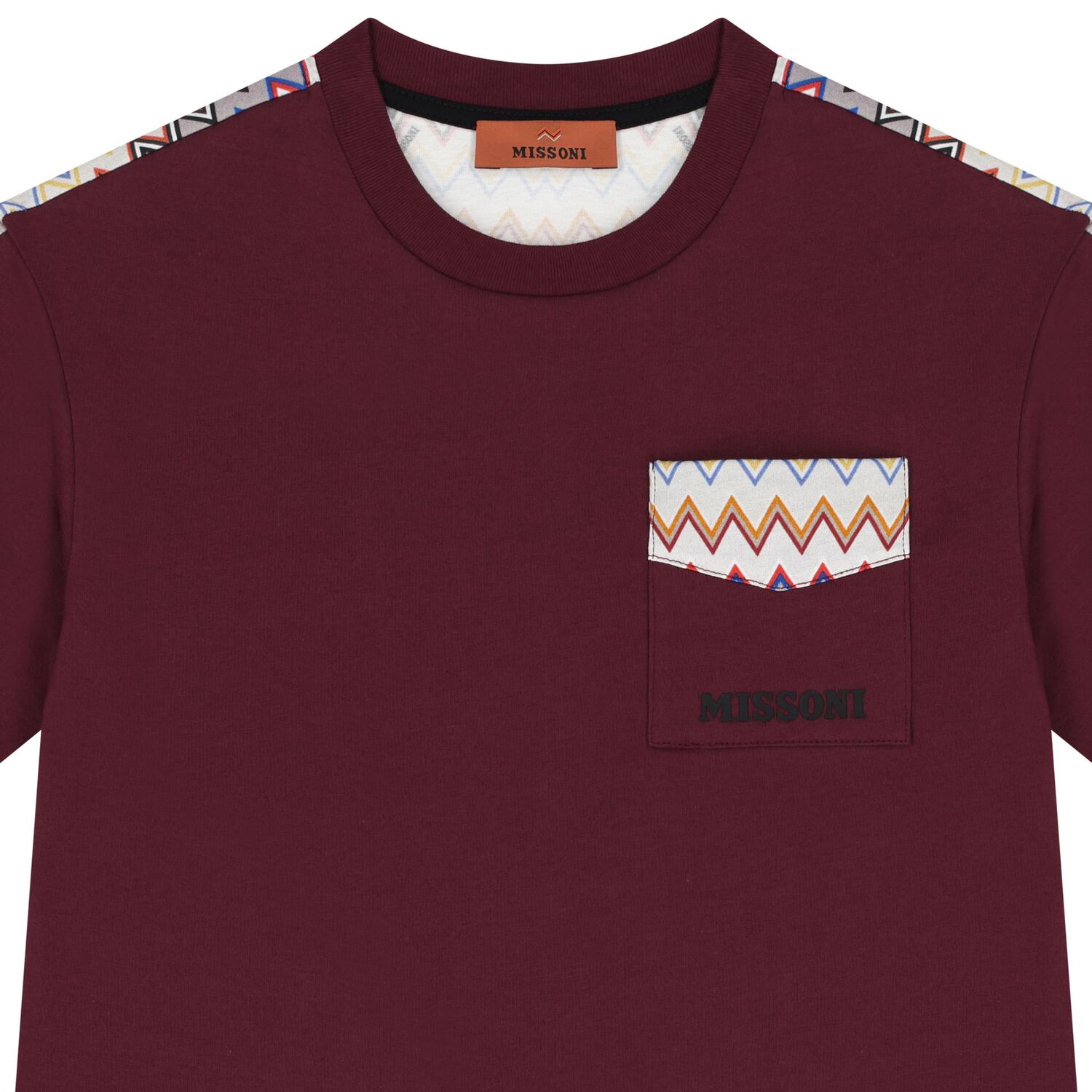 Boys Burgundy Zigzag T-Shirt, 2, hi-res image number null
