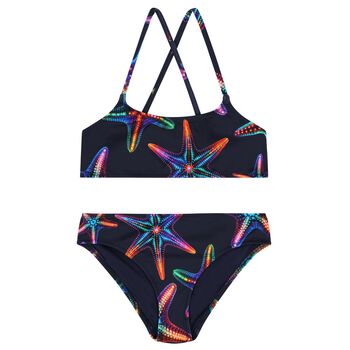 Girls Navy Blue Starfish Bikini