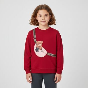 Girls Red & Grey Bag Leggings Set