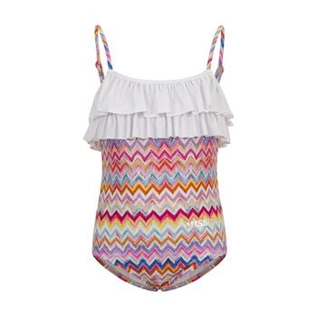 Girls Multi-Coloured Zig Zag Swimsuit
