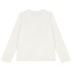 Girls Ivory Embellished Printed Long Sleeve Top, 1, hi-res