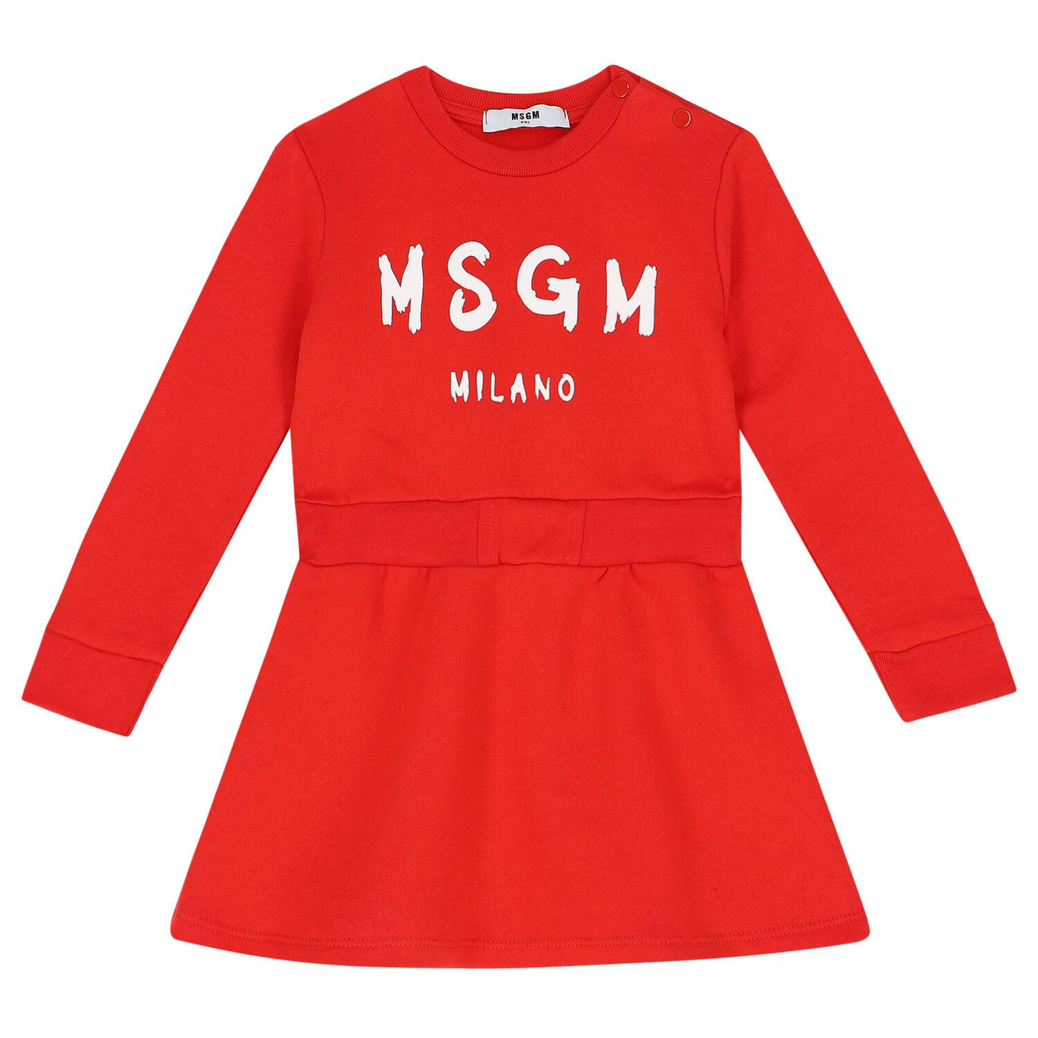 msgm red dress MSGM Younger Girls Red Logo Dress