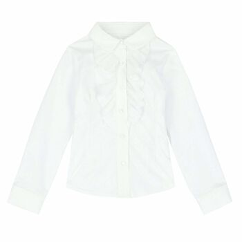 Girls White Cotton Blouse