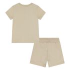 Younger Beige Logo Shorts Set, 2, hi-res