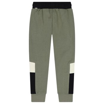 Boys Green Logo Joggers