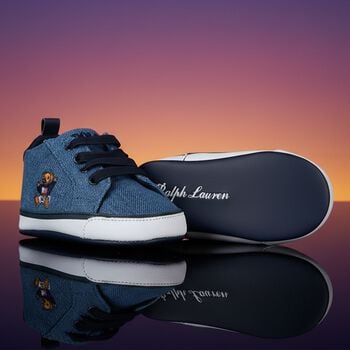 Baby Boys Denim Blue Logo Pre Walker Shoes