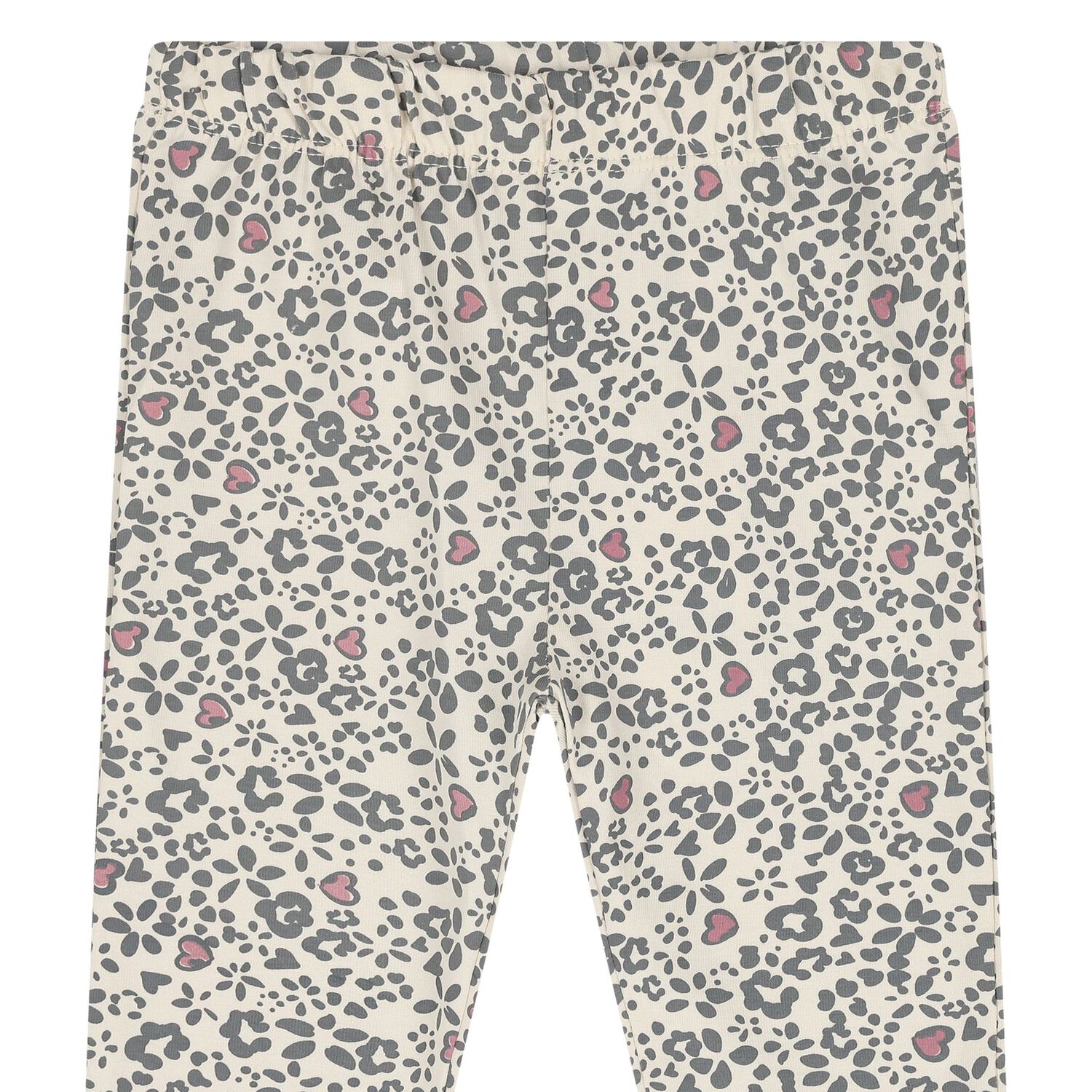 Baby Girls Ivory & Black Heart Leggings, 1, hi-res