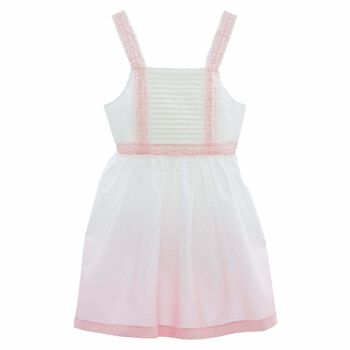 Girls Ivory & Pink Lace Dress