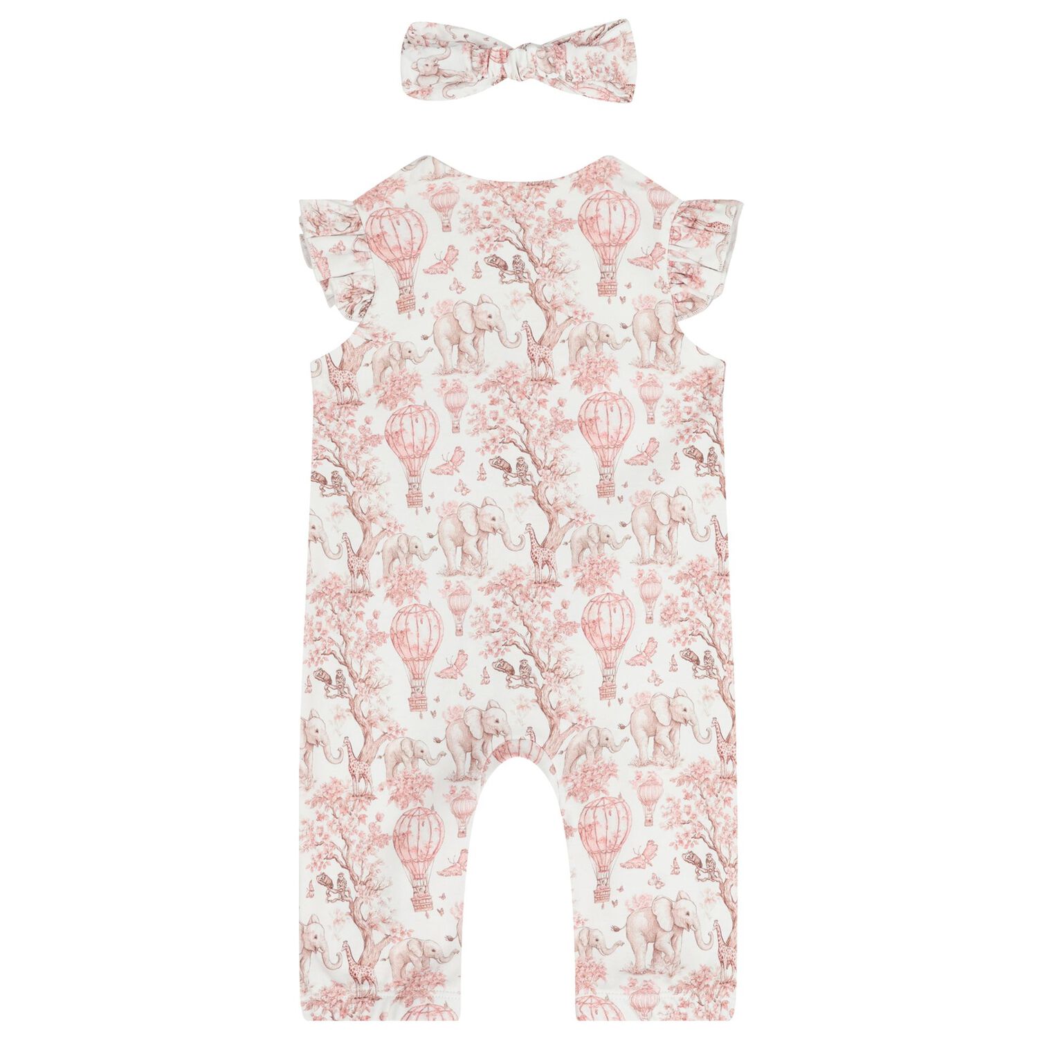 Baby Girls White & Pink Africa Babygrow Gift Set  , 1, hi-res