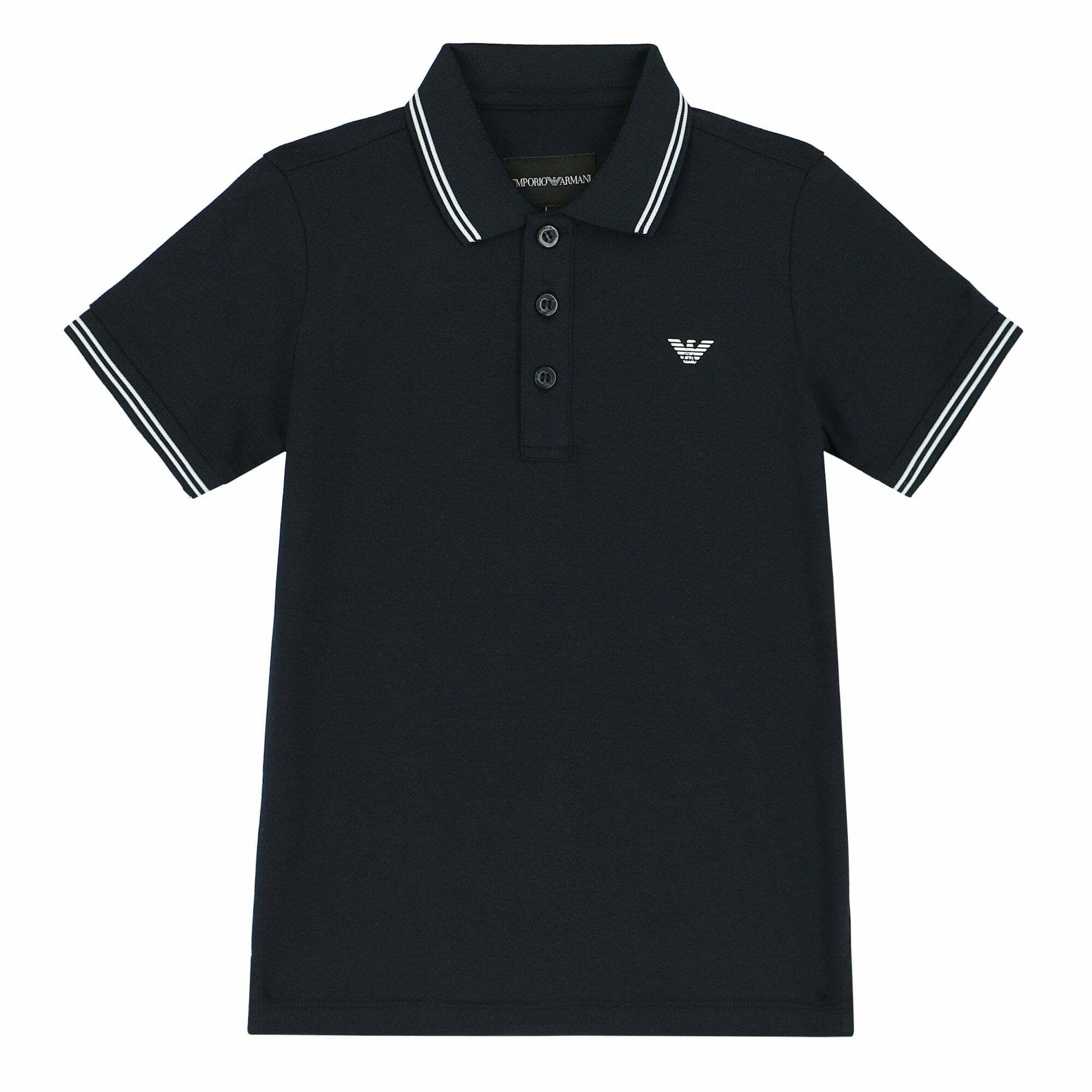 Emporio Armani Boys Navy Logo Polo Shirt Junior Couture Bahrain
