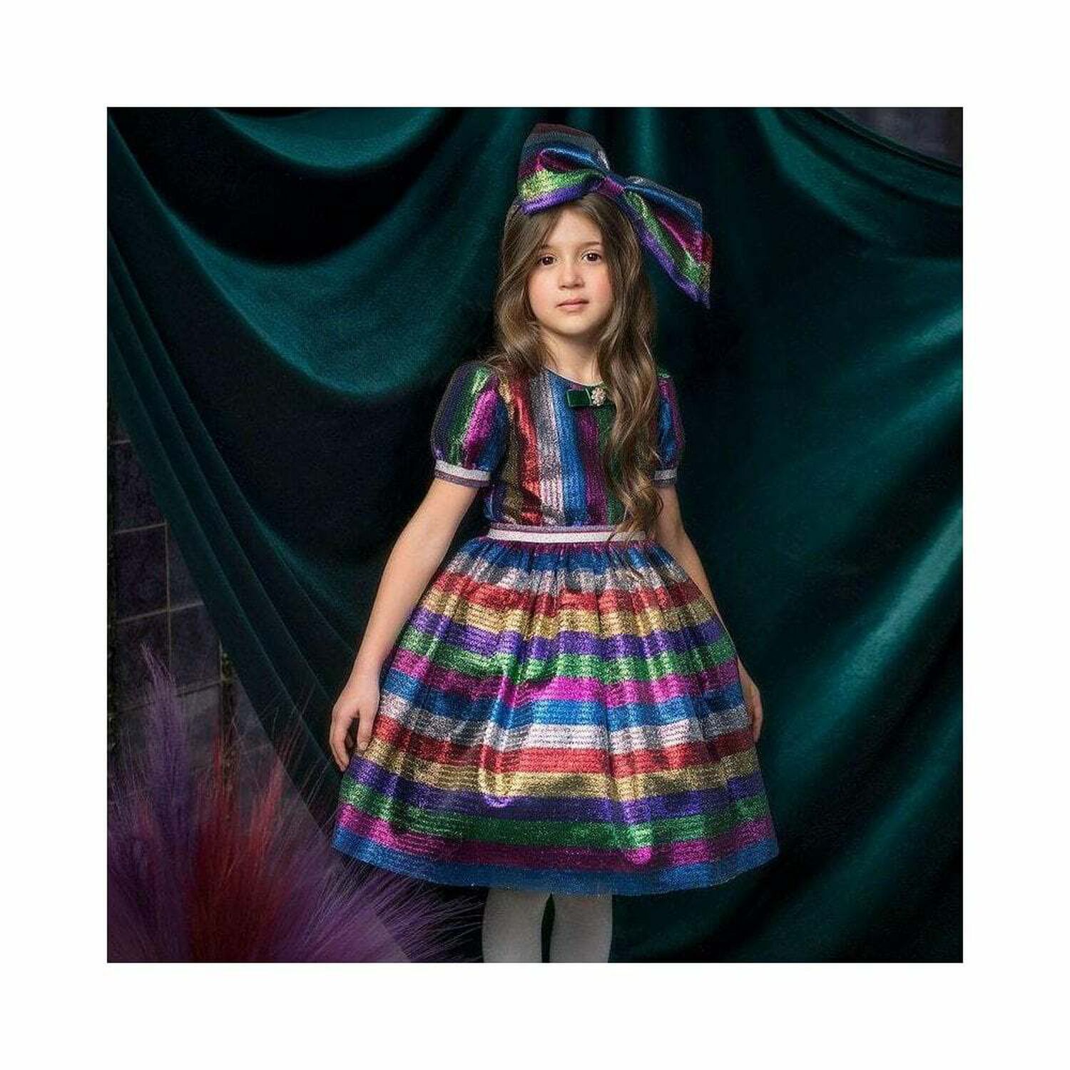 Girls Tulle Special Occasion Glitter Dress, 1, hi-res image number null