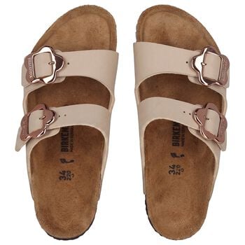 Girls Beige Arizona Flower Buckle Sandals
