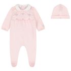 Baby Girls Pink Flower Babygrow Set, 1, hi-res