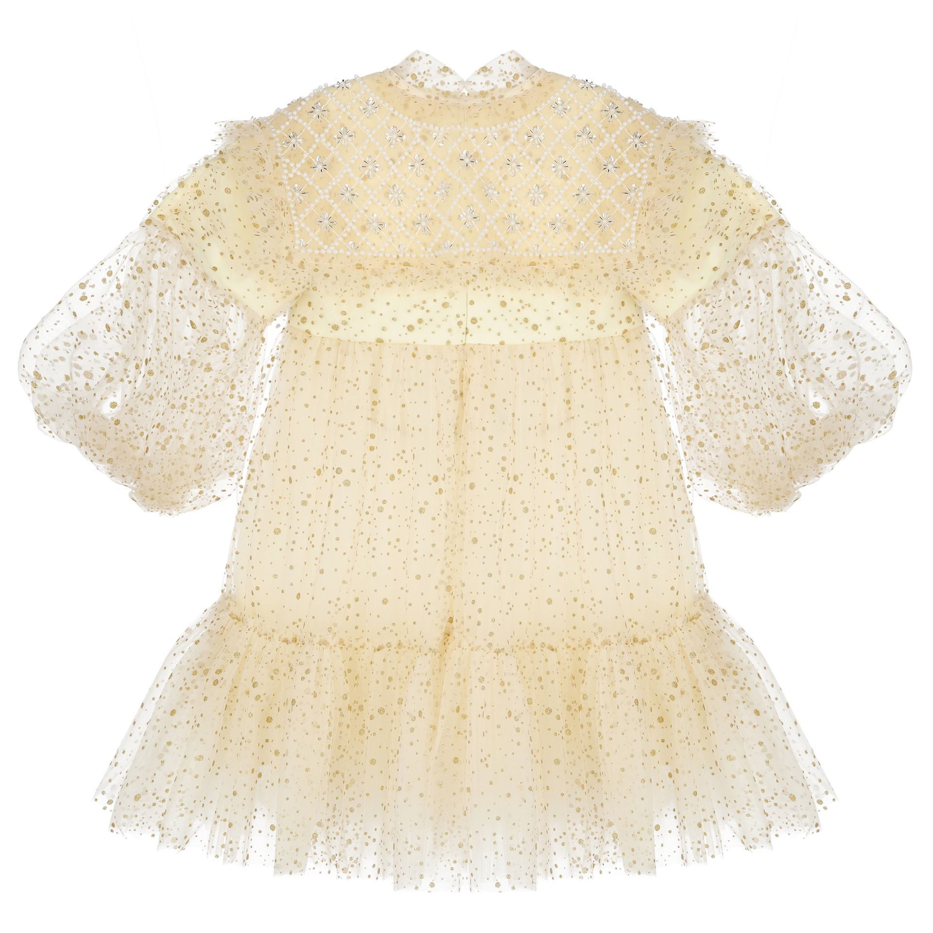 Junona Girls Gold Tulle Dress | Junior Couture USA