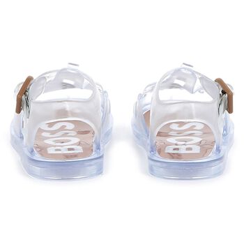 Girls Transparent Logo Jelly Sandals