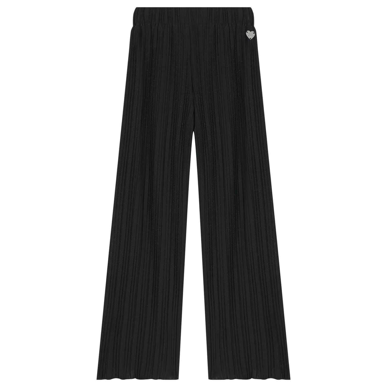 Girls Black Pleated Trousers, 2, hi-res