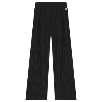 Girls Black Pleated Trousers