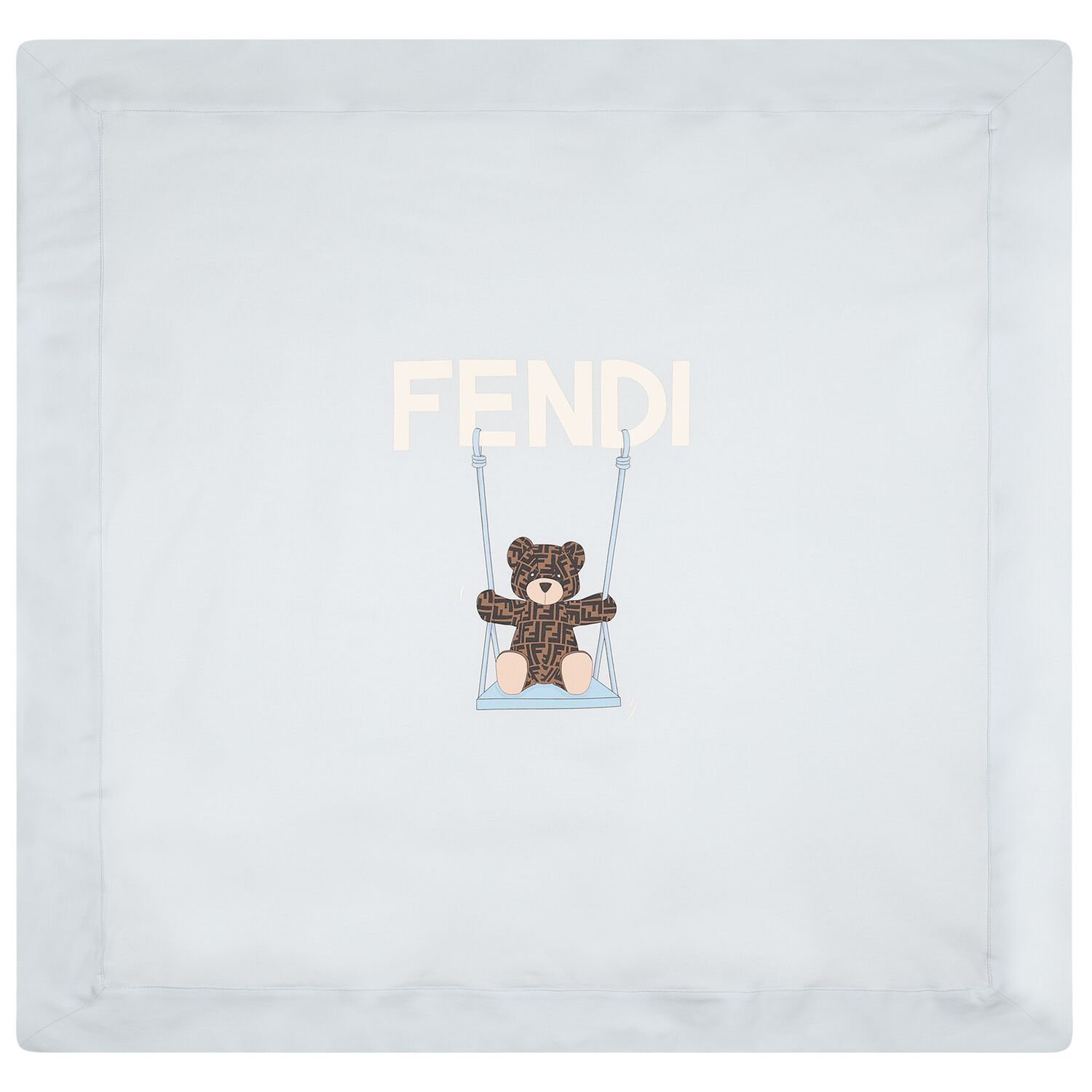 Baby Boys White & Blue Teddy Bear Logo Padded Blanket, 3, hi-res