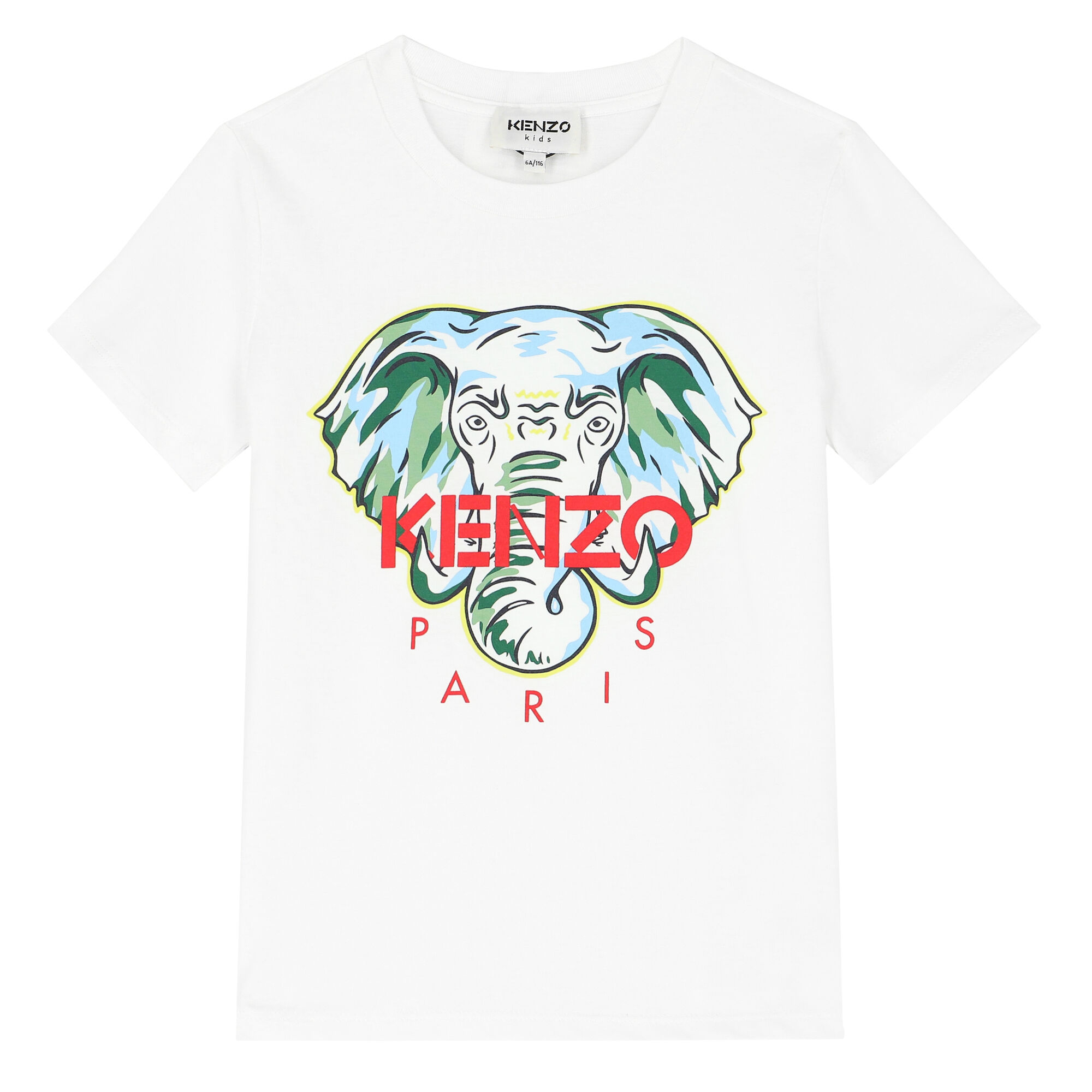KENZO KIDS Boys White Elephant T Shirt Junior Couture Bahrain