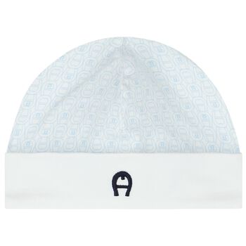 Baby Boys Blue & White Logo Hat