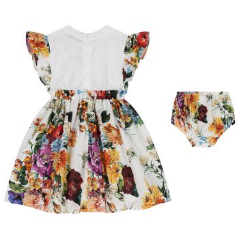 Younger Girls Multi-Coloured Logo Floral Dress Set